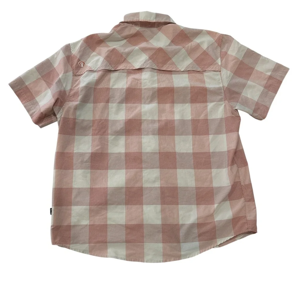 Howler Bros Men's Medium Airwave Shirt Coral Garcia Gingham Fishing Vented Back